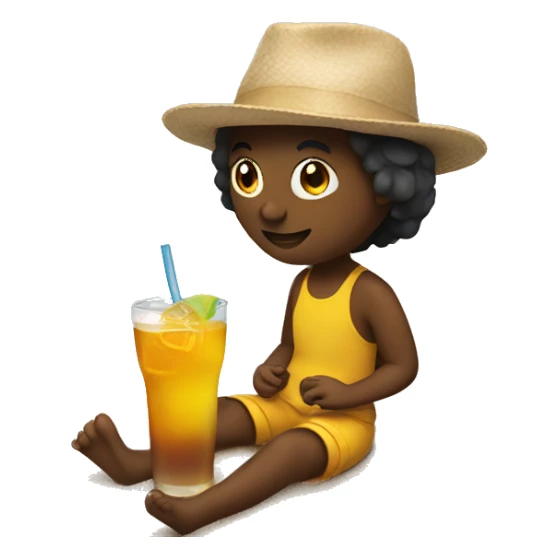 Sitting on the beach with a drink sticker