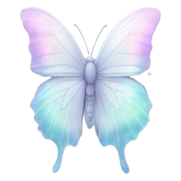 Pastel white iridescent nebula butterfly sticker