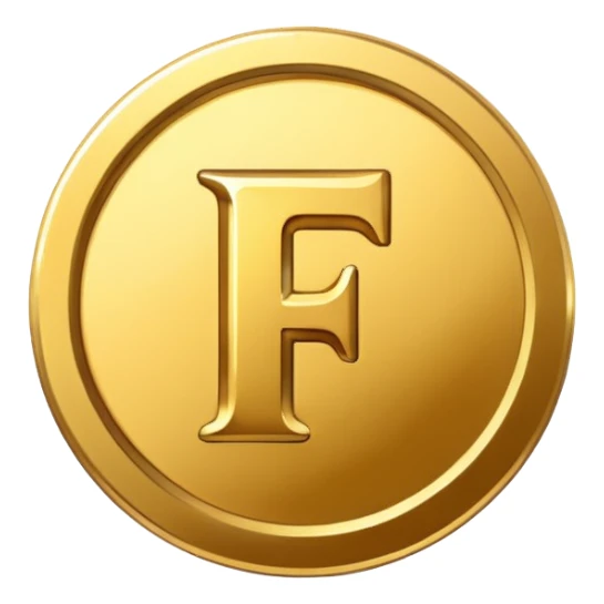 coin with F letter sticker