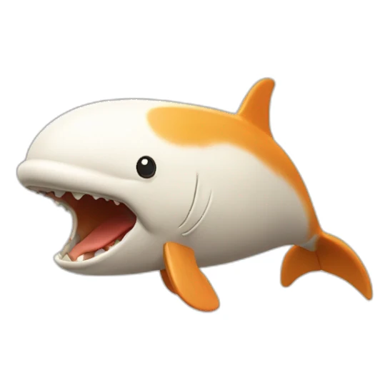 Chat roux sur une baleine sticker