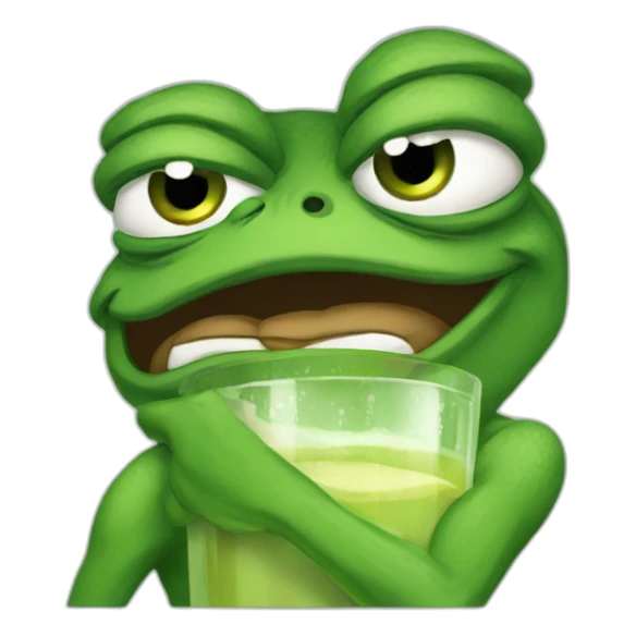 pepe frog with glass angry sticker