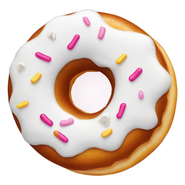 plain donut with white cream  sticker