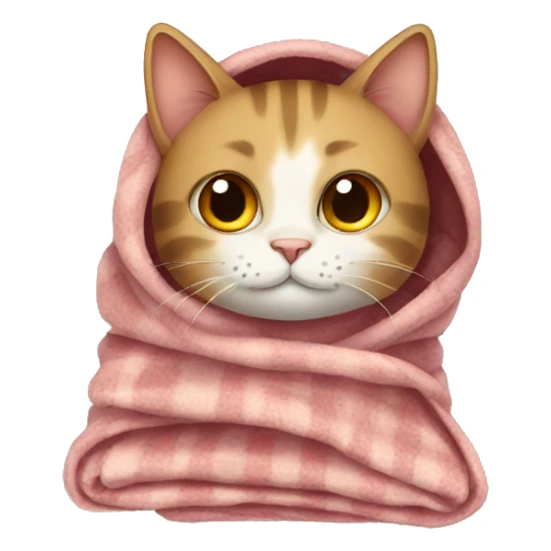 Cat wearing blanket sticker