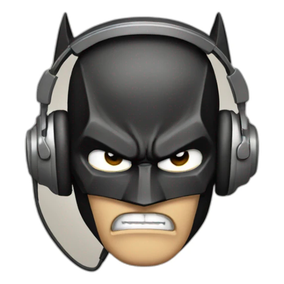 batman angry with headphone sticker
