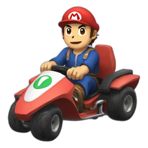 Ryu in thé Mario's kart sticker