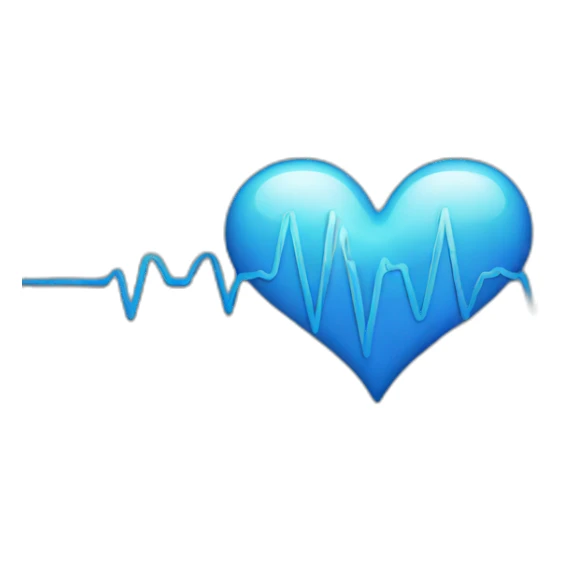 blue heart ecg sticker