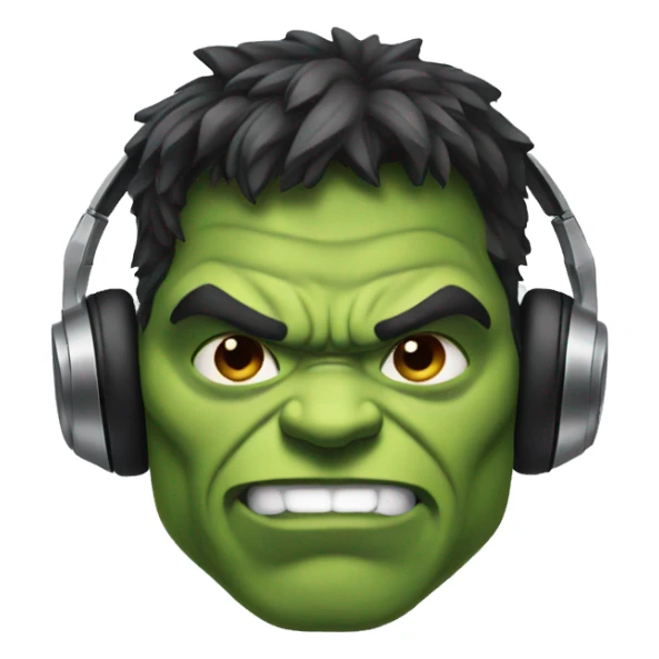hulk with headphones sticker