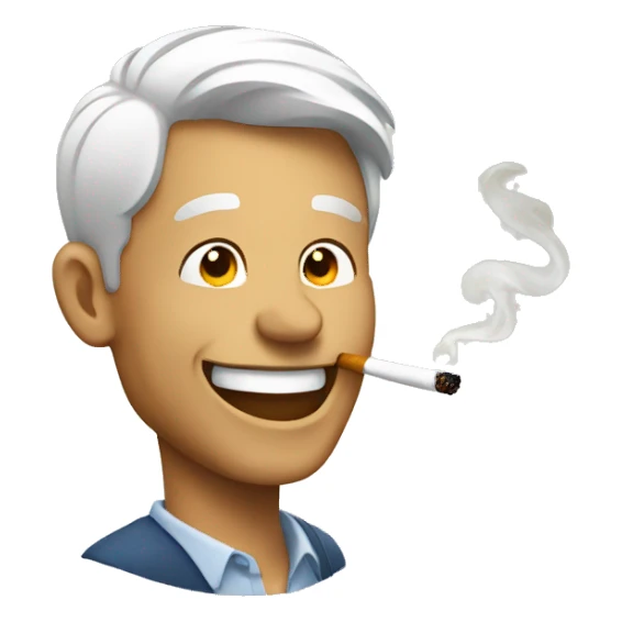Man laughing and smoking  sticker