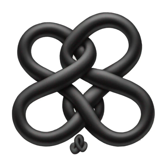 Infinity sign interlocked with a black heart sticker