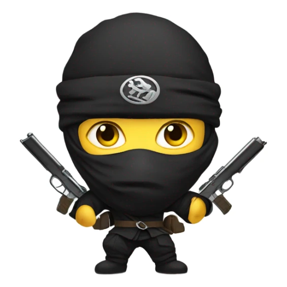 Ninja with gun sticker