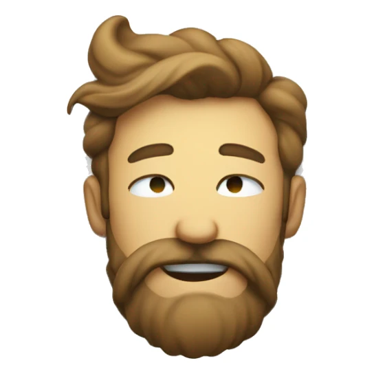 A bearded smile with drool while sleeping sticker