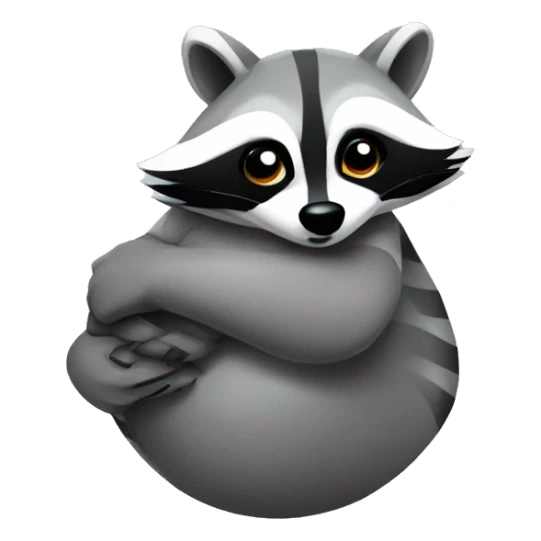 raccoon hugging goose sticker