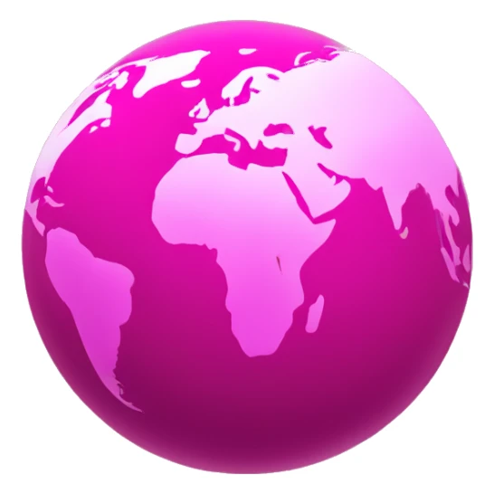 Hot pink earth globe sticker