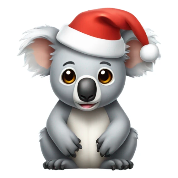 Koala in a Santa hat sticker