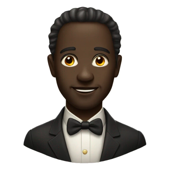 charming dark-skinned gentleman portrait sticker