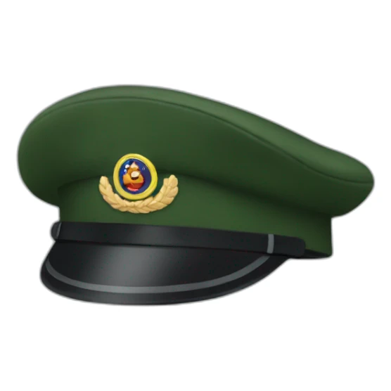 a dark green Military cap sticker