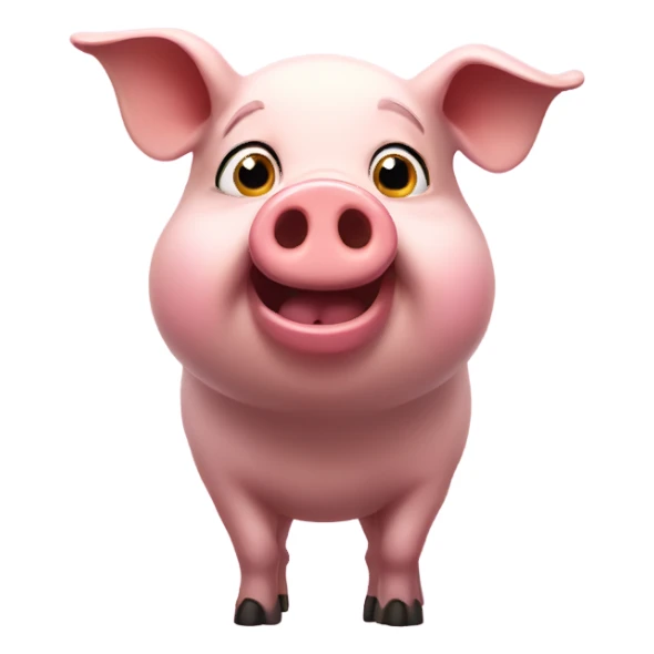 Nonplussed pig being surprised and raising eyebrows sticker