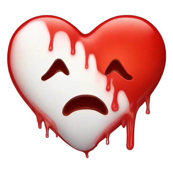 Red heart melting sticker