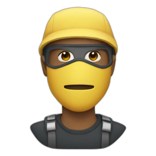 man with a boat mask on sticker