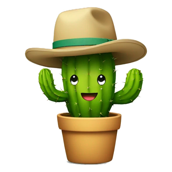 A cactus with a smiling face and a student hat  sticker
