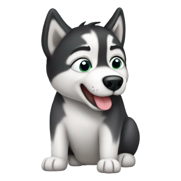 Husky pooping sticker