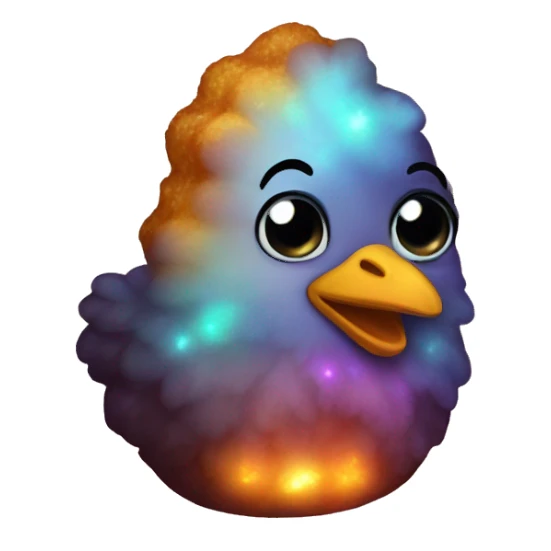 Dark iridescent chicken nugget glowing sticker