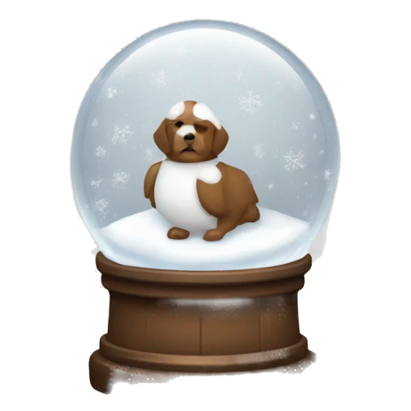 White and brown snowy snow globe sticker