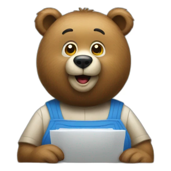bear cashier sticker
