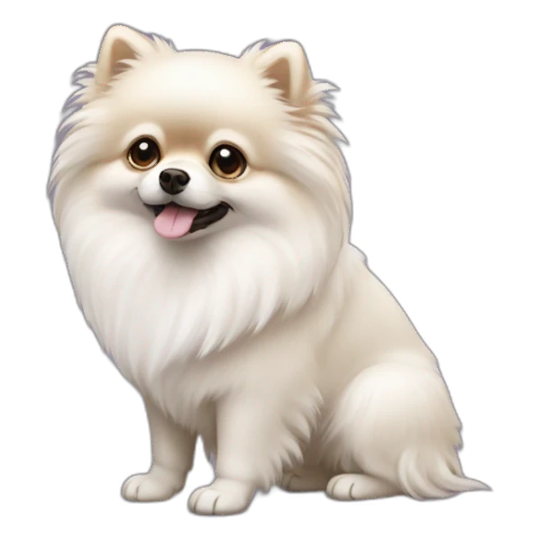 pomeranian very white dog \ sticker