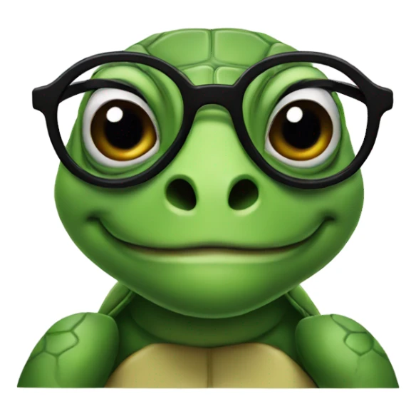 A turtle with glasses sticker