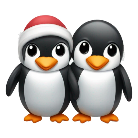 Penguin couple with heart sticker