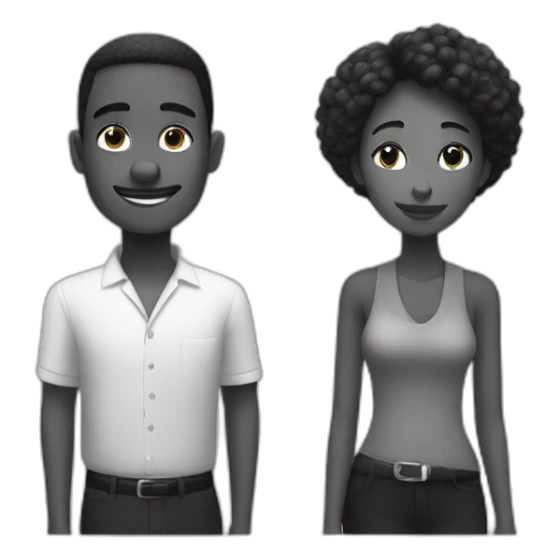 Couple noir et blanc sticker