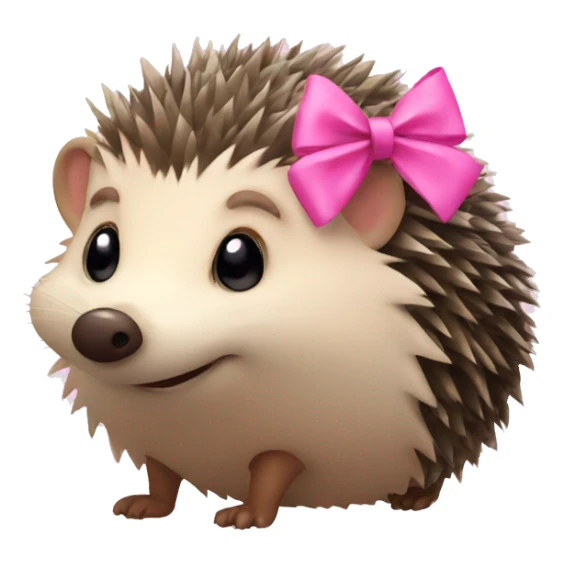 hedgehog with a pink bow sticker