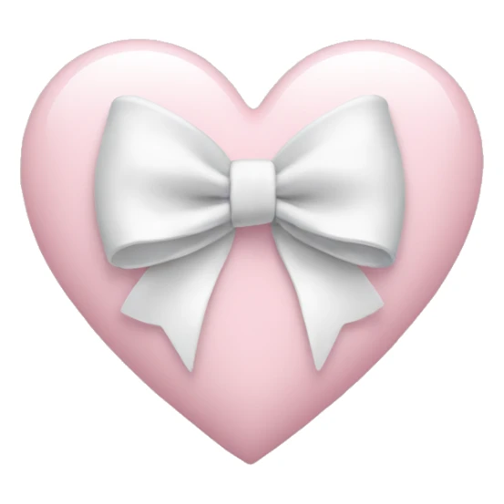 light pink heart with white gold bow sticker