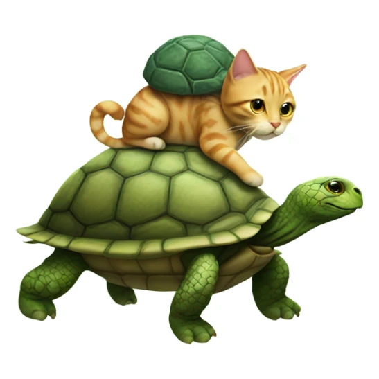 Cat riding a turtle sticker