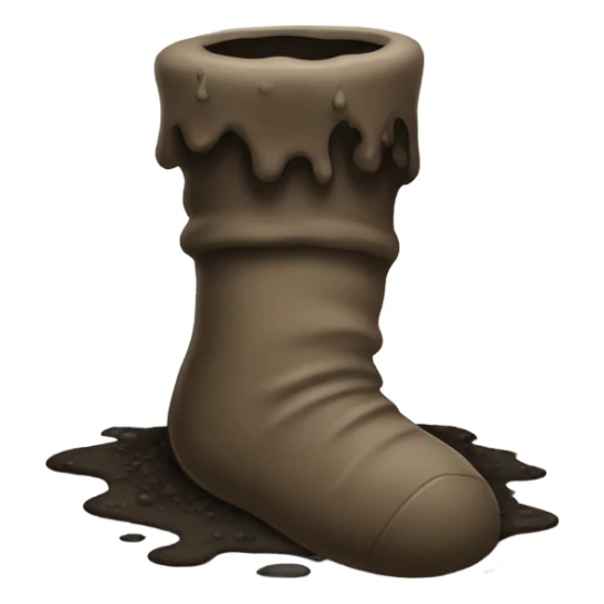 Sock stuffed with mud sticker