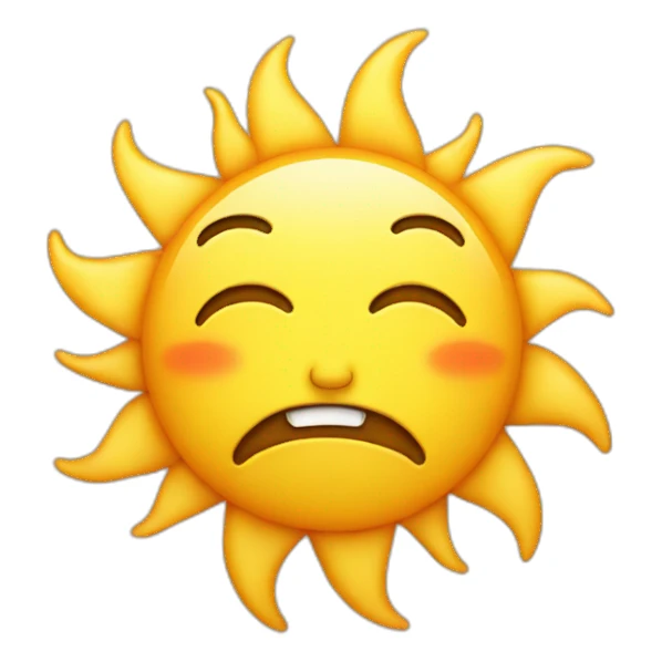 sun crying with tears sticker