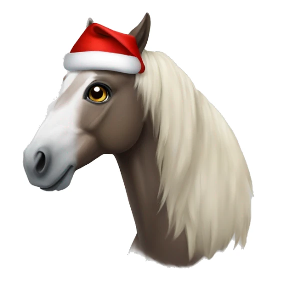 Horse with santa hat sticker