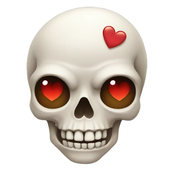 skull with heart eyes  sticker