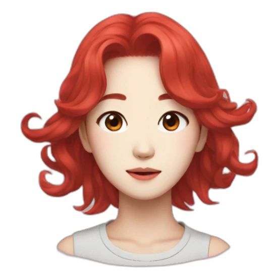 Hyunjin red haire sticker