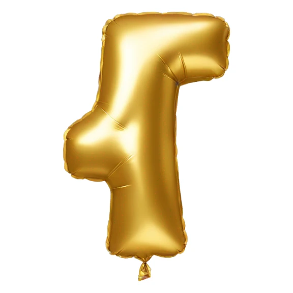 Gold balloon number four sticker
