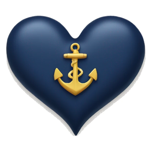 Navy heart  sticker