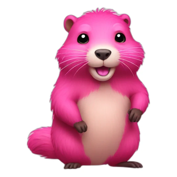 pink fur beaver sticker