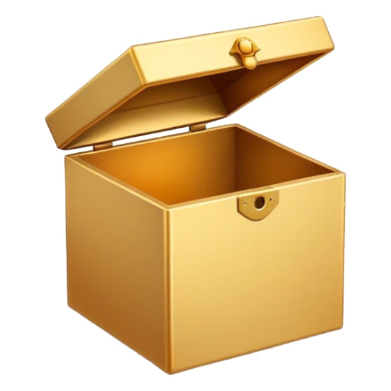 A simple, minimalist open magic box with a subtle shadow underneath, symbolizing an empty space ready to be filled. The design is flat, modern, and uncluttered, perfect for an empty state UI. sticker