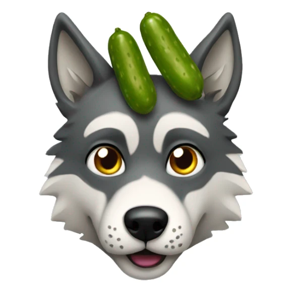 Wolf head with a pickle Body sticker