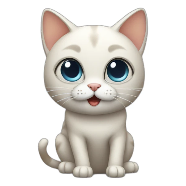 Cat with 4 eyes sitting on the floor sticker