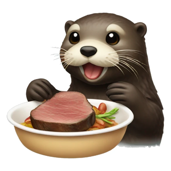 sea otter eating steak sticker