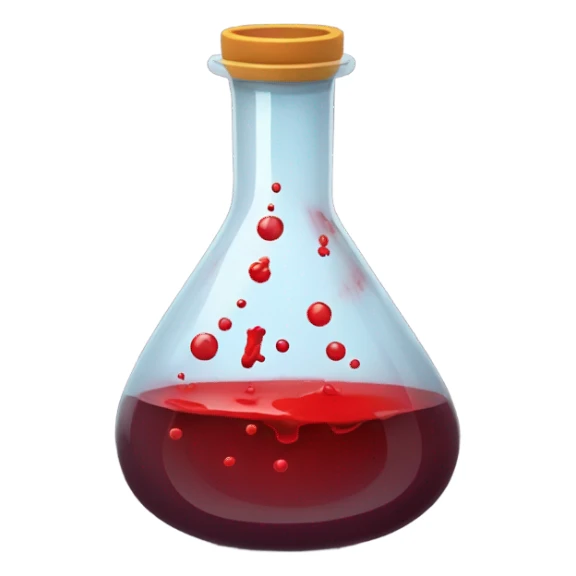 A chemical flask with blood inside sticker