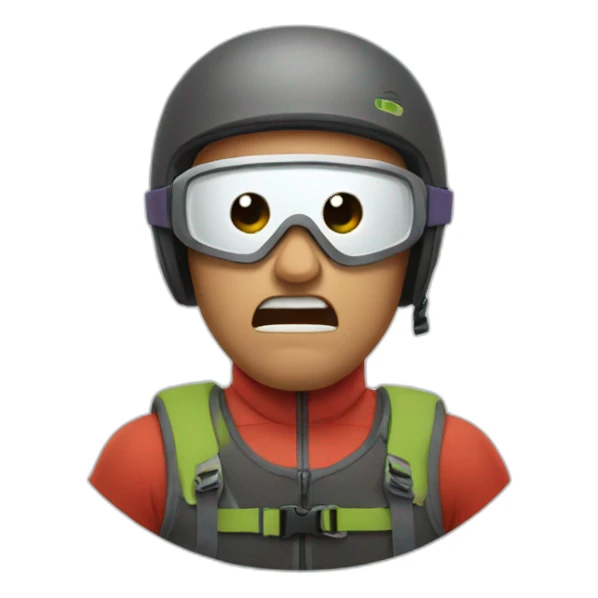 angry man skiing sticker