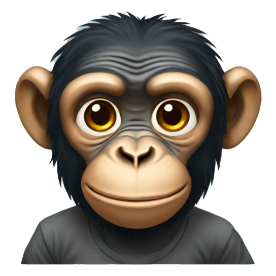 Chimpanzee wearing t shirt sticker